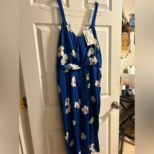 Blue floral jumpsuit